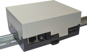 Genesis board in a DIN rail enclosure